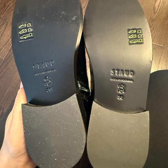 Staud Claud Buckle Riding Boots - Black Crocodile Size 38 - New with tags (NWT) - Picture 3 of 11